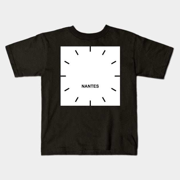 NANTES Time Zone Wall Clock Kids T-Shirt by ghjura